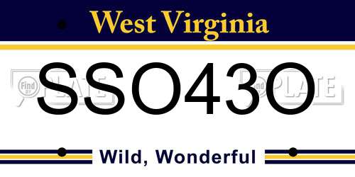 SSO43O West Virginia License Plate