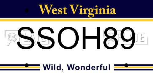 SSOH89 West Virginia License Plate
