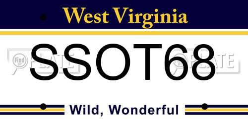 SSOT68 West Virginia License Plate