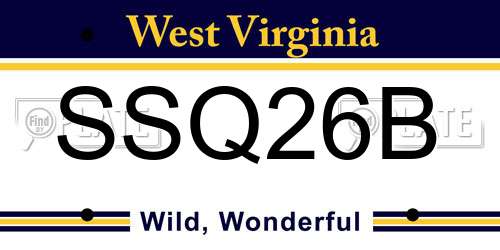SSQ26B West Virginia License Plate