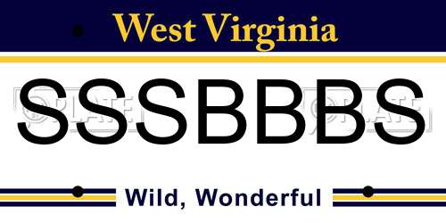 SSSBBBS West Virginia License Plate