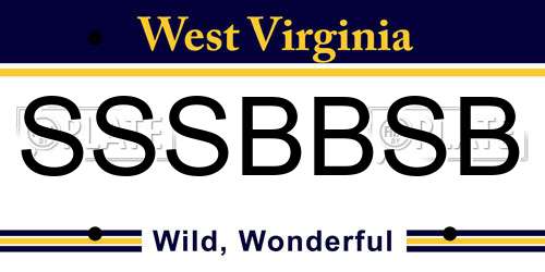 SSSBBSB West Virginia License Plate