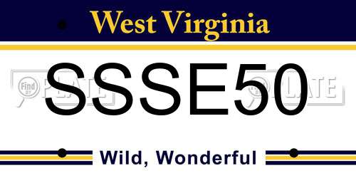 SSSE50 West Virginia License Plate