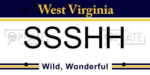 SSSHH West Virginia License Plate