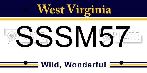 SSSM57 West Virginia License Plate