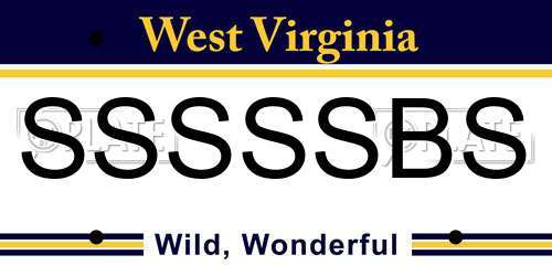 SSSSSBS West Virginia License Plate