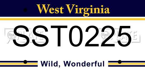 SST0225 West Virginia License Plate
