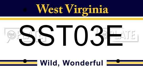 SST03E West Virginia License Plate