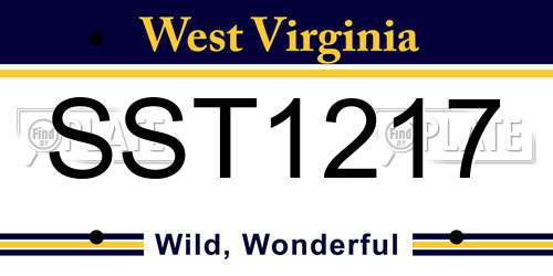 SST1217 West Virginia License Plate