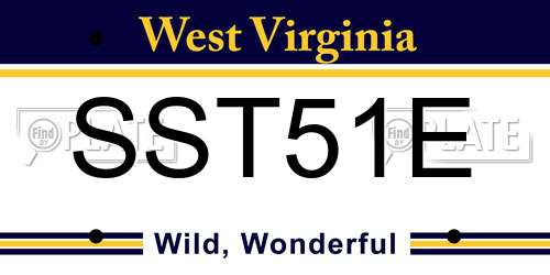 SST51E West Virginia License Plate