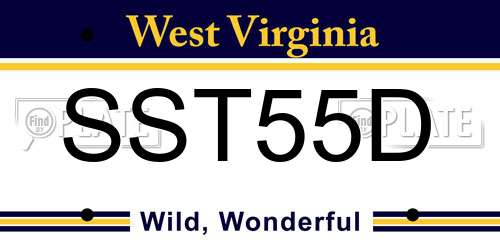 SST55D West Virginia License Plate