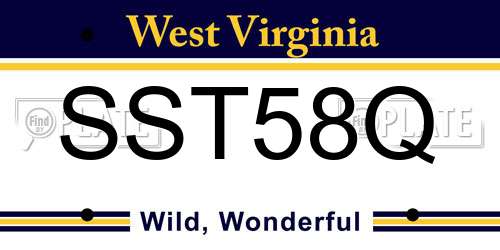 SST58Q West Virginia License Plate