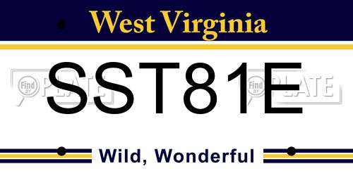 SST81E West Virginia License Plate