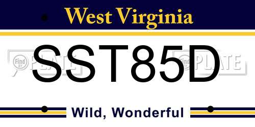 SST85D West Virginia License Plate