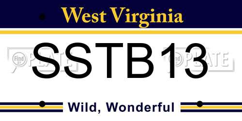 SSTB13 West Virginia License Plate