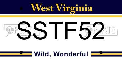 SSTF52 West Virginia License Plate