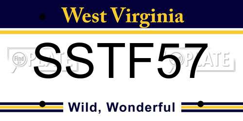SSTF57 West Virginia License Plate