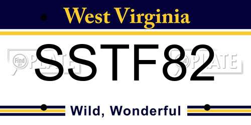 SSTF82 West Virginia License Plate
