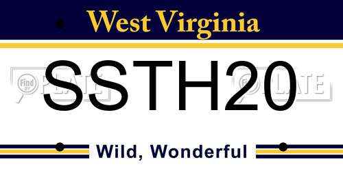 SSTH20 West Virginia License Plate