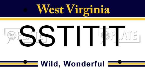 SSTITIT West Virginia License Plate
