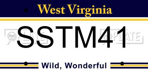 SSTM41 West Virginia License Plate