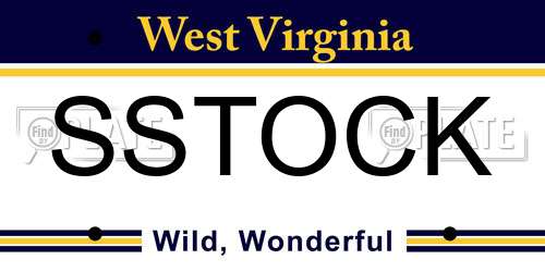 SSTOCK West Virginia License Plate