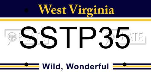 SSTP35 West Virginia License Plate