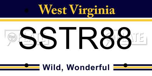 SSTR88 West Virginia License Plate
