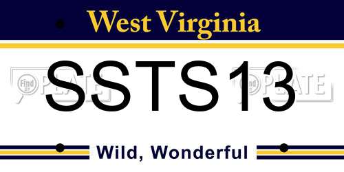 SSTS13 West Virginia License Plate