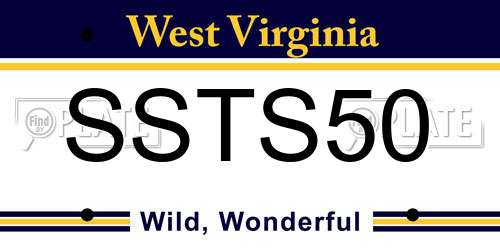 SSTS50 West Virginia License Plate