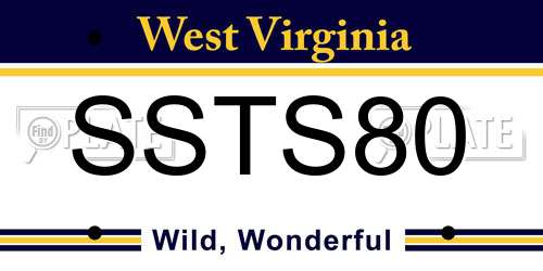 SSTS80 West Virginia License Plate