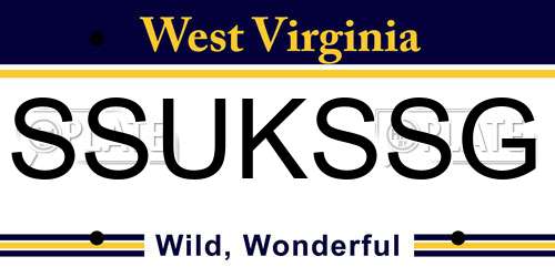 SSUKSSG West Virginia License Plate