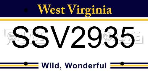 SSV2935 West Virginia License Plate