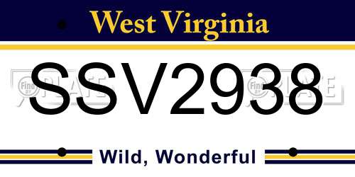 SSV2938 West Virginia License Plate