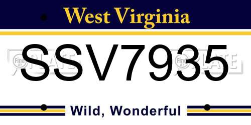 SSV7935 West Virginia License Plate