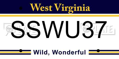 SSWU37 West Virginia License Plate