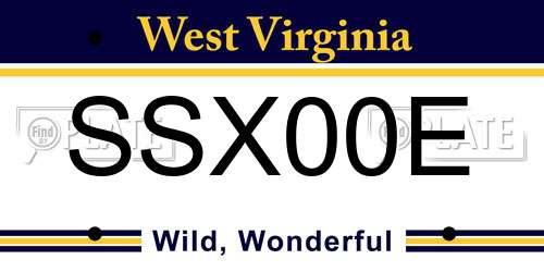 SSX00E West Virginia License Plate