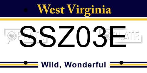 SSZ03E West Virginia License Plate