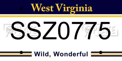 SSZ0775 West Virginia License Plate