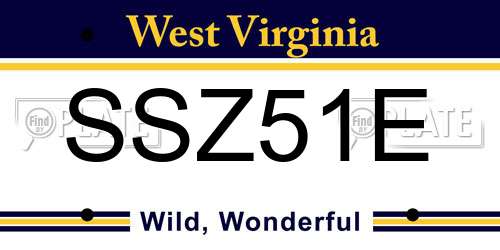 SSZ51E West Virginia License Plate