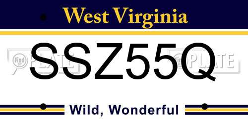 SSZ55Q West Virginia License Plate
