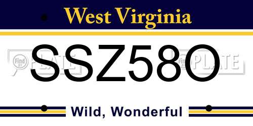 SSZ58O West Virginia License Plate