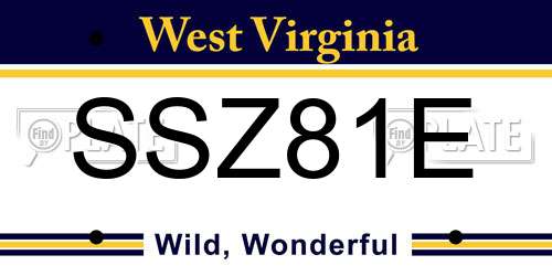 SSZ81E West Virginia License Plate