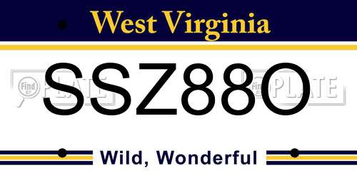 SSZ88O West Virginia License Plate