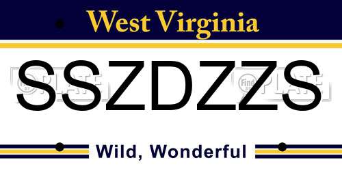 SSZDZZS West Virginia License Plate
