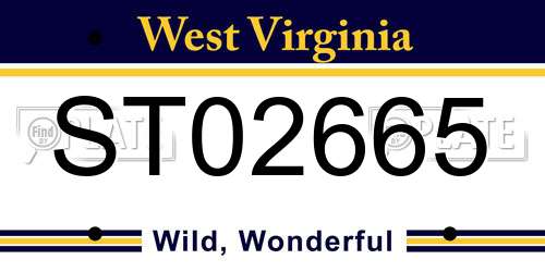 ST02665 West Virginia License Plate