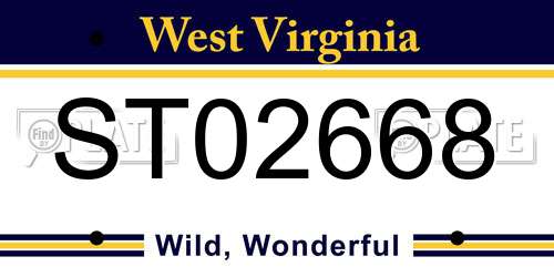 ST02668 West Virginia License Plate