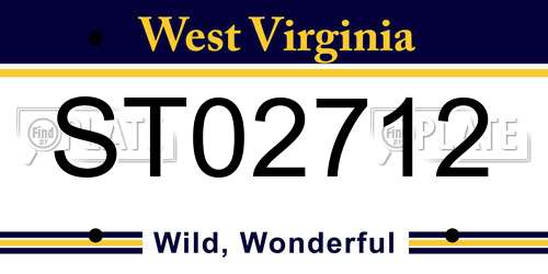 ST02712 West Virginia License Plate