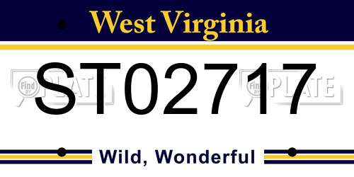 ST02717 West Virginia License Plate