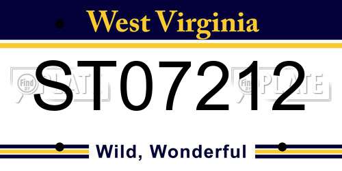 ST07212 West Virginia License Plate